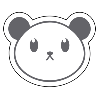 Cute Little Panda Sticker (Grey)